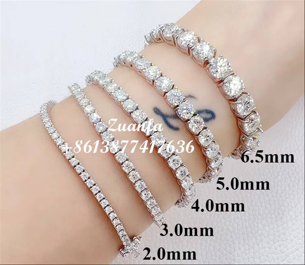 Cheapest Price Hip Hop 925 Sterling Silver 2mm 3mm 4mm 5mm 65mm VVS Moissanites Diamond Necklace Moissanite Tennis Chain