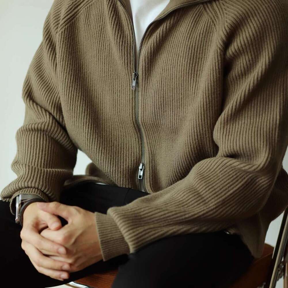 Men's sweater cardigan Casual Knitted Cardigan Sweater Men's 2025 Autumn Winter New Loose Trendy Zipper Jacket Top