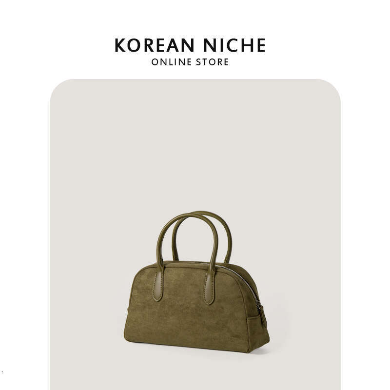 Autumn Winter New Korean Version Niche Design Handbag With Versatile Texture And Delicate Touch, Suede Bowling Bag