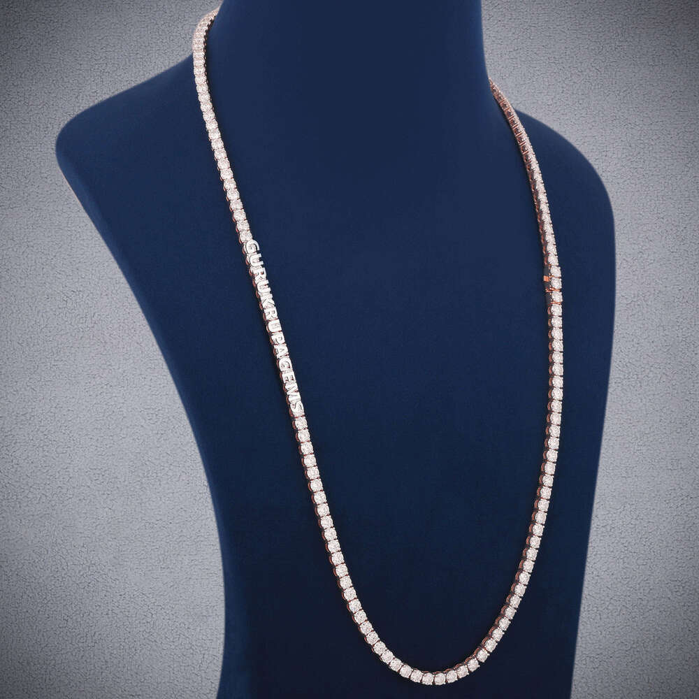 Wholesale VVS Moissanite Tennis Chain Necklace Sterling Sier Round Brilliant Cut Dias for Fine Jewelry