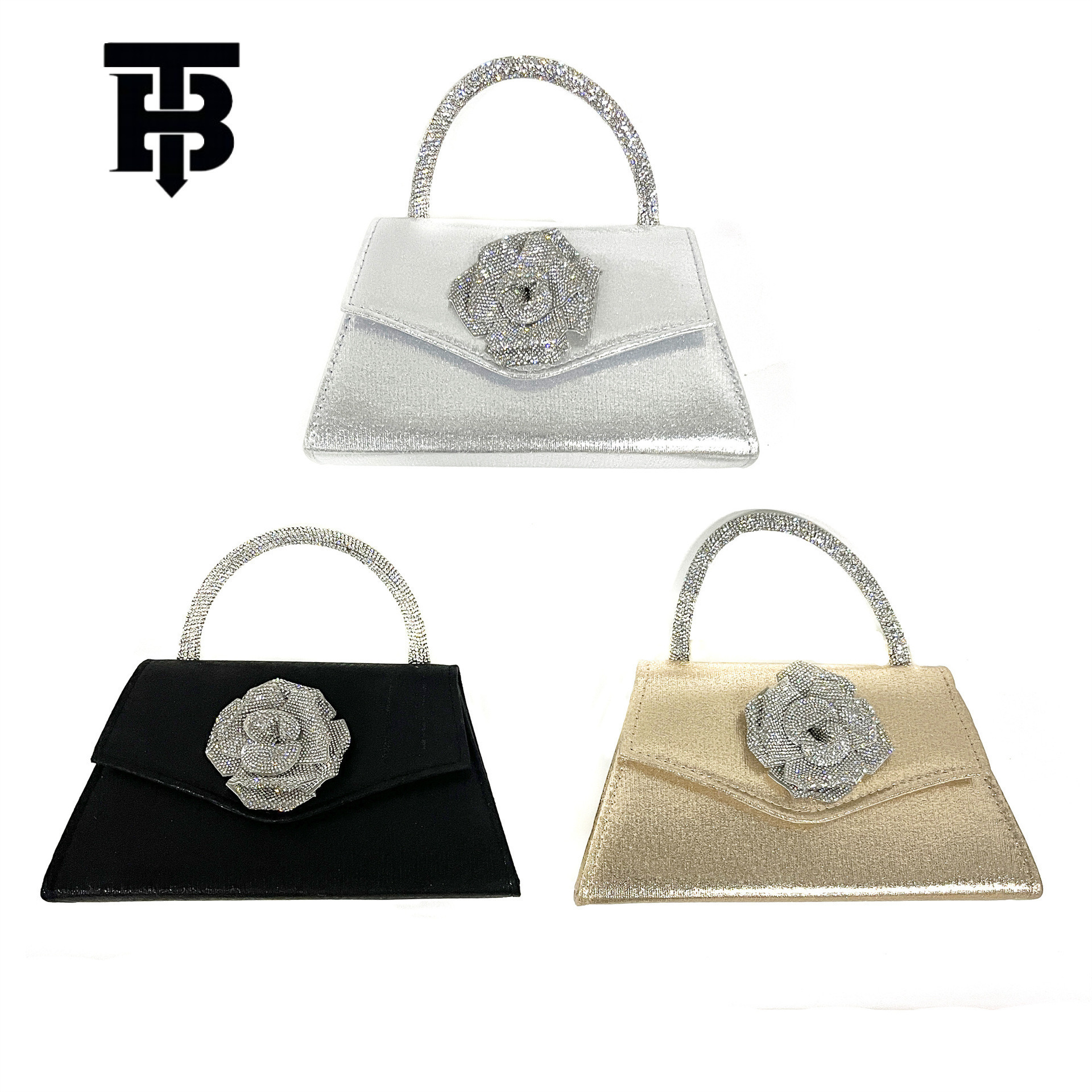 TB BHULAMTE Designer Bag Factory Wholesale Handbag Foreign Trade Evening Bag Women's Bag Evening Dress Bag Flower Inlaid Diamond Luxury Bag Party