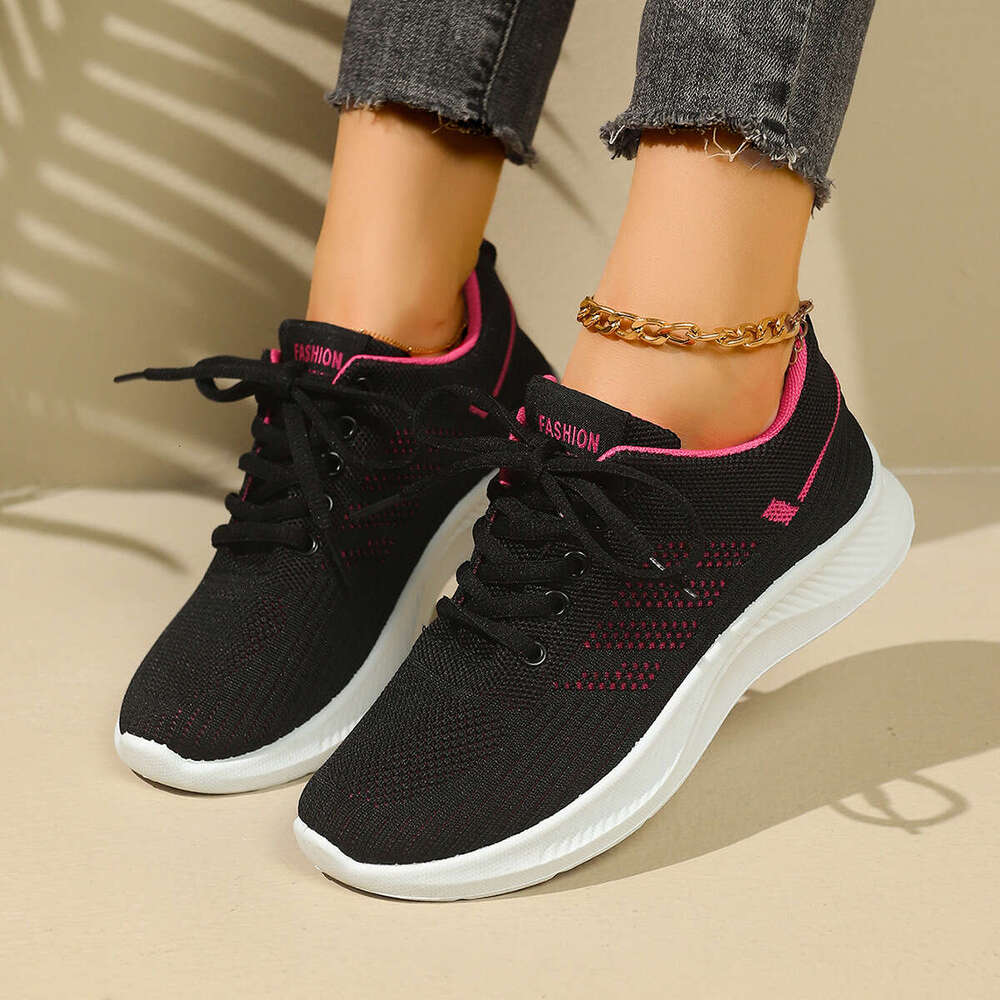 Designer Shoe 36-41 Plus Size 2025 New Flyknit Mesh Women's Sports Breathable Casual Non-slip Wear-resistant Mom Running Shoes