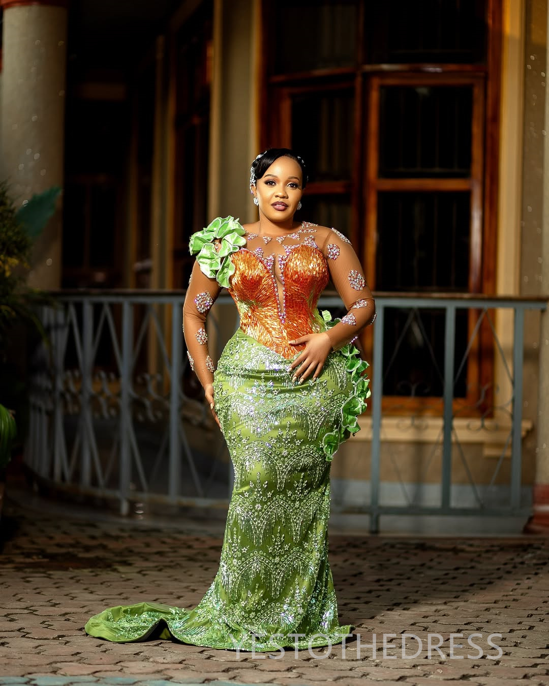 Plus Size Green Prom Dress 2025 Evening Dresses Elegant Dresses For Special Occasions Illusion Beaded Lace Tassel Birthday Dress Second Reception Gown
