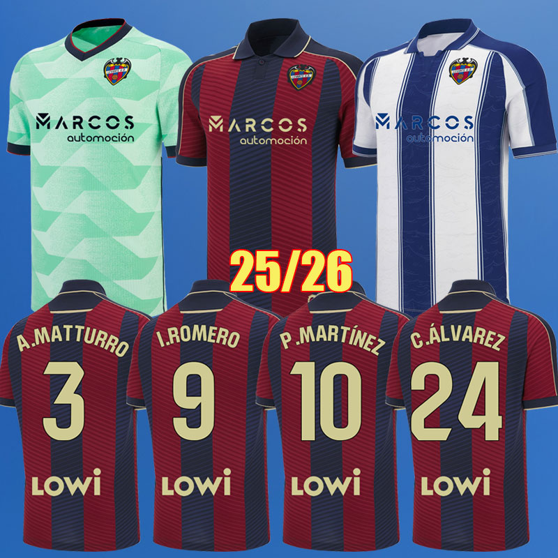 2025 2026 UD Soccer Jersey home A MATTURRO I ROMERO Levante Football Shirt P MARTINEZ IKER 25 26 C AAREZ Jerseys O REY camiseta de futbol MANU SCHEZ Men kit