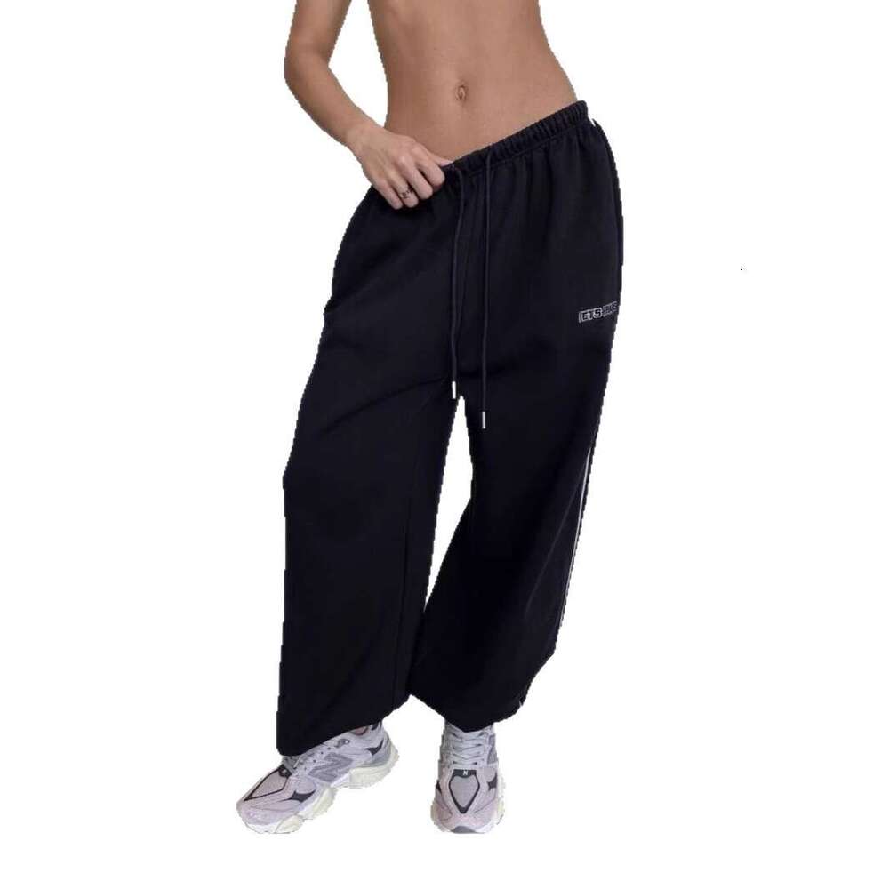 American Style Striped Wide-Leg Women, Loose Fit, Slimming, Draped Straight-Leg Casual Pants, Two-Way Wear, Jogger Sweatpants for Spring and Autumn