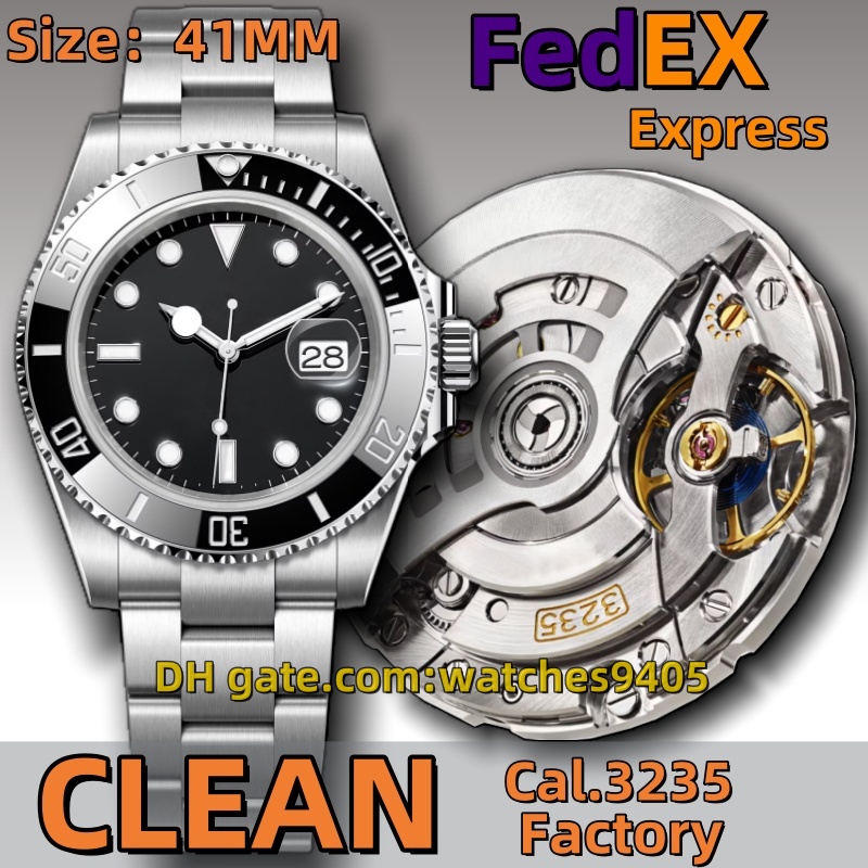 Clean Factory Super Clone Watch 41MM Mens Watch Designer Watches Top-3235 Movement Automatic Machinery Ceramic Bezle Sapphire Glass Glide Lock Diving Watch With Box