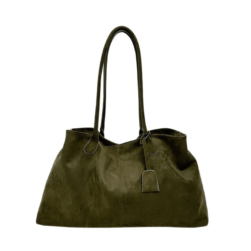 designer bag New autumn winter versatile suede bag with high-end texture retro single shoulder commuting tote bag