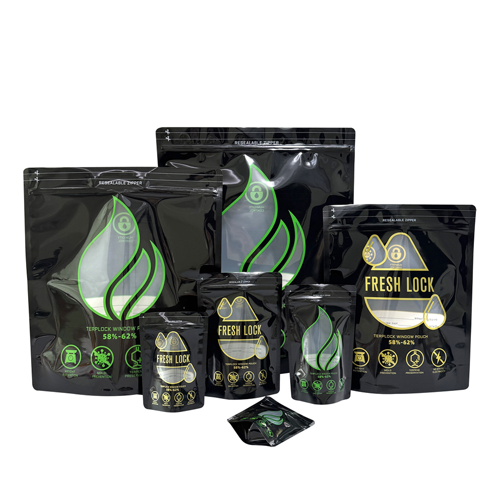 Empty Mylar Bags 3.5g 7g 14g 28g 0.5LB 1LB 2LB Tobacco Packaging Bag Smell Proof Zip Lock Pouch Plastic Open Window Edible Biscuit Cookie Storage Package Case