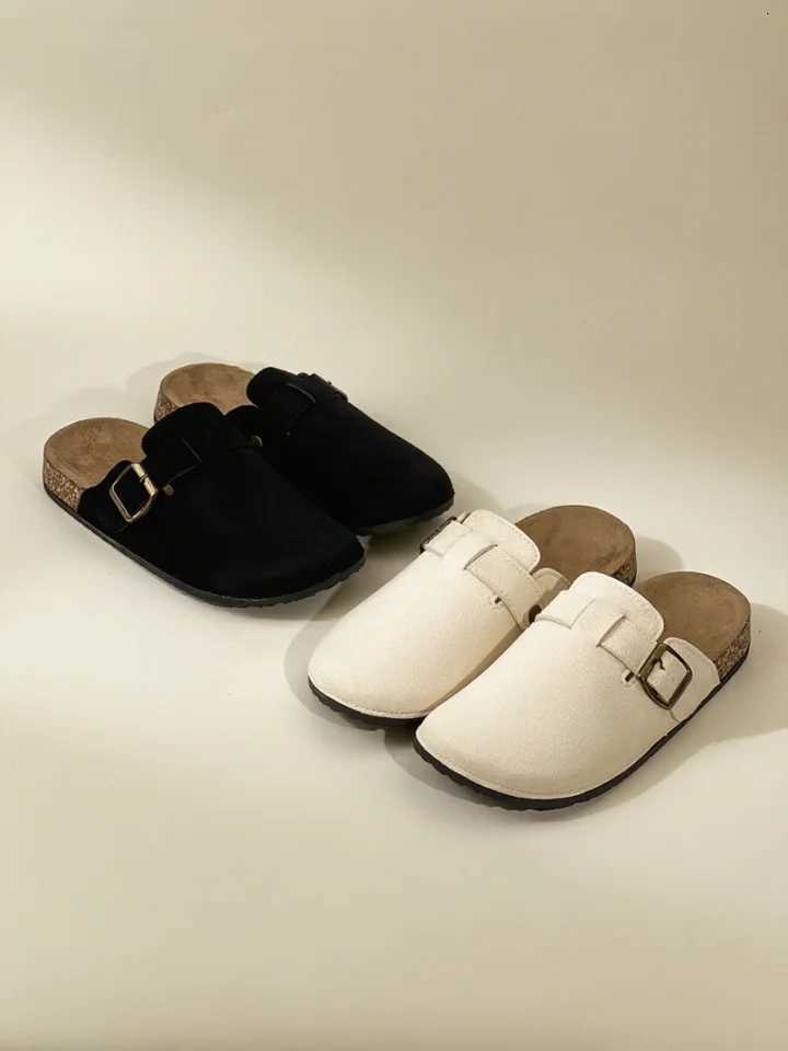 2025 new autumn ont> womens shoes semipack slippers wear flat lazy slippers over the wear W250905