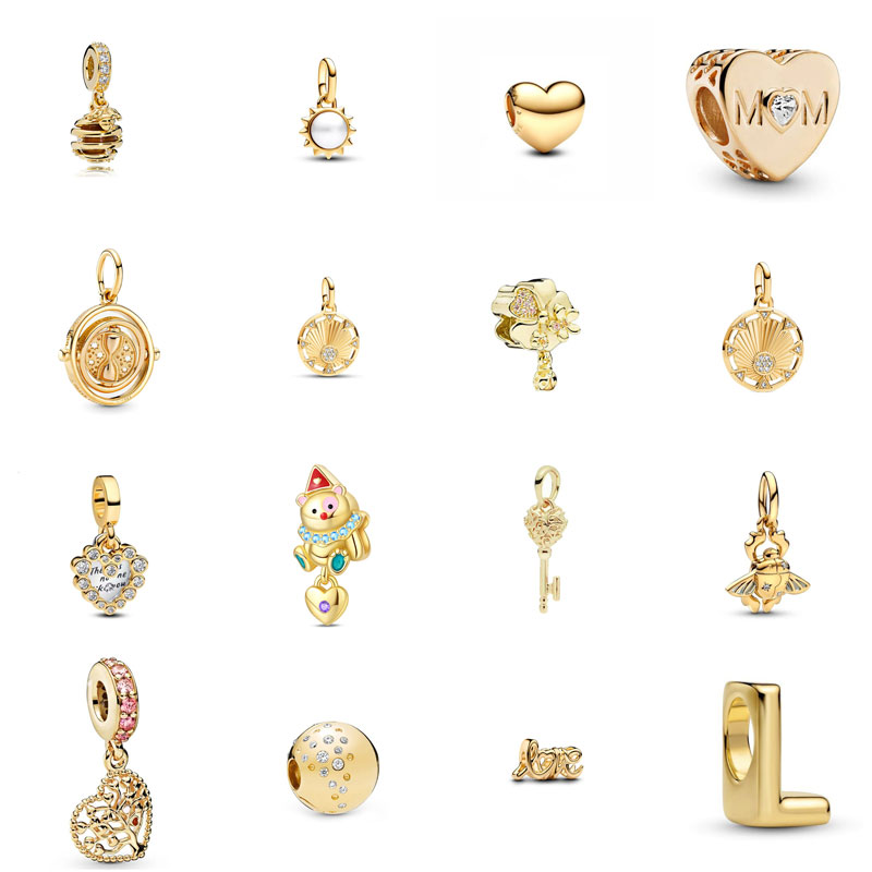 S925 Silver Designer Charm Love Amusement Park Letter Mother's Day Plant Key Gift Hanging Bead Bracelet DIY Free Shipping