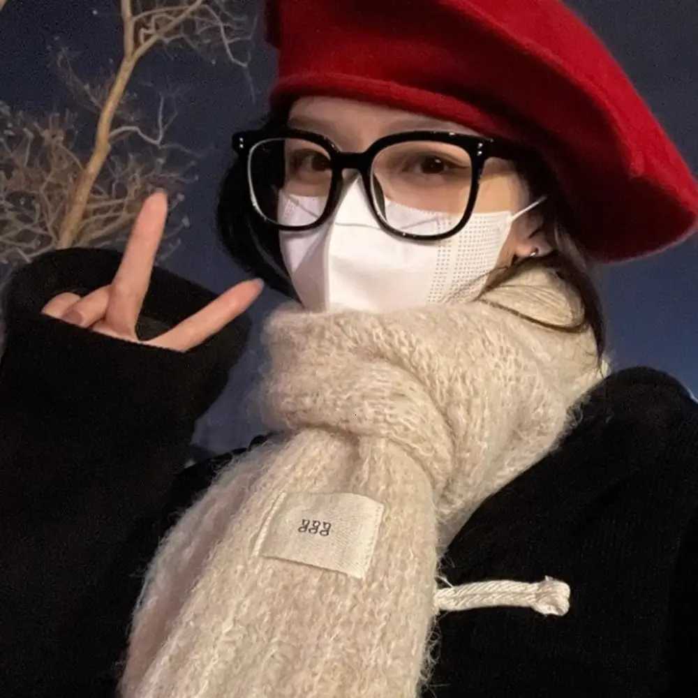 Fashion Pure Color Twist Knit Scarf Soft Keep Warm Shl Thicken Wool Blends Scarf La MenXJ250905