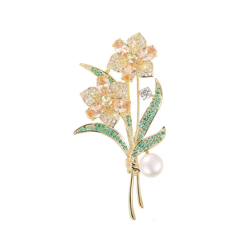 New Chinese-style Diamond-inlaid Rose Brooch For Women Fashion Exquisite And Elegant Temperament Brooch Anti-exposure Suit Accessories