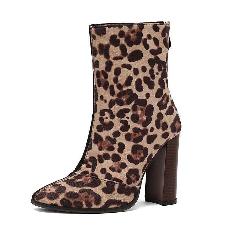 36-43 Women's Sexy Pointy Boots With Thick Heels Plus Size Fashion Boots(5 Color)