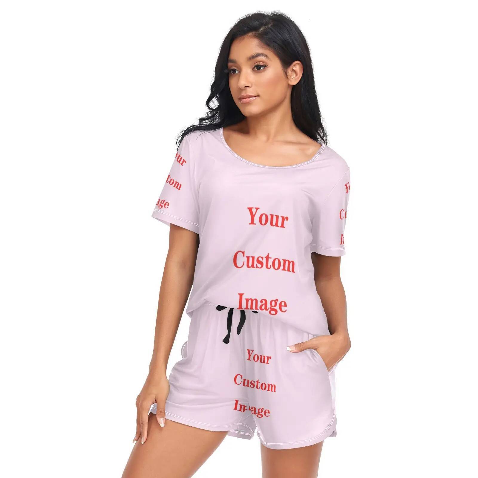 Sleepwear Lovely Home Suits Sexy Pyjama Short Sleeve Pamas Set Customized image 2025 Women Pijamas Girl Spring And Summer 2Xl