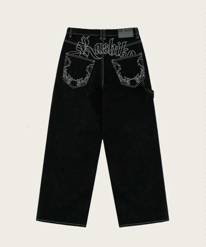 Simple Fashion Black Jeans Women Retro Street Loose Lowwaisted Jeans Casual Harajuku High Street Washed Straight Pants Denim W250905