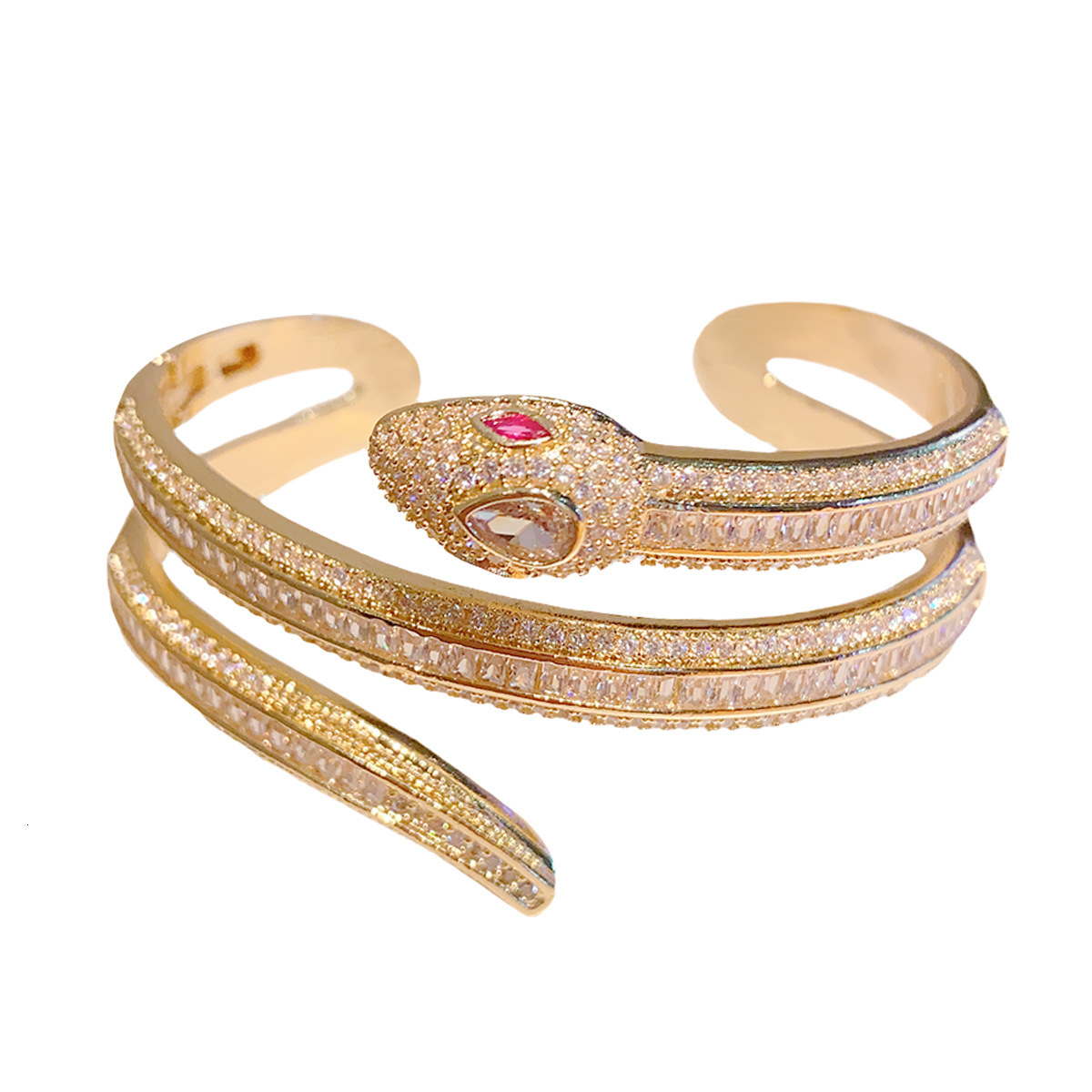 Luxury Brand Designer Jewelry European And American Style Multi-Layer Wrapped Snake Open Bracelet Trade Personality Bold Bracelet Jewelry Party Festiv