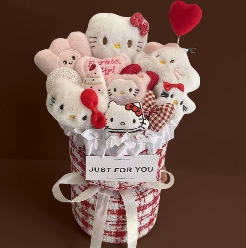 Sanrio Birthday gift for a girl, children's cartoon flower bouquet, Cinnamon Dog, Kuroi, Pouch Dog, for best friend, graduation, Children's 