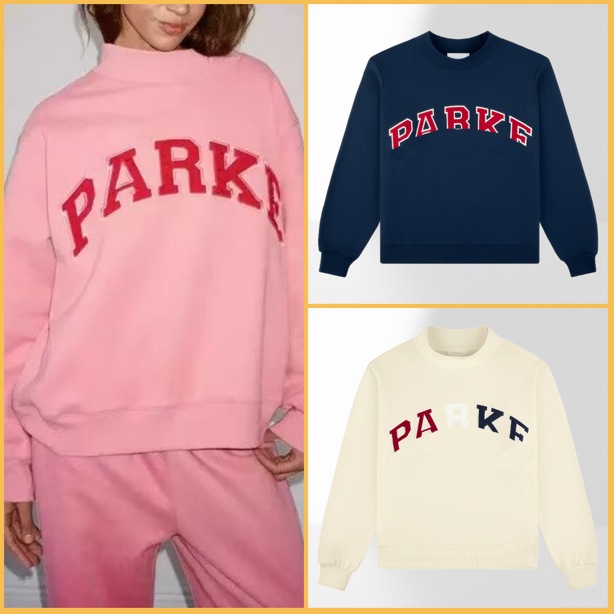 Parke Sweatshirt Womens Loose Fit EXOTIC Letter Print Hoodie Cotton Pullover Top Parke Designer Cotton Loose Pullover Parke Mockneck baggy Sweatshirt streetwear