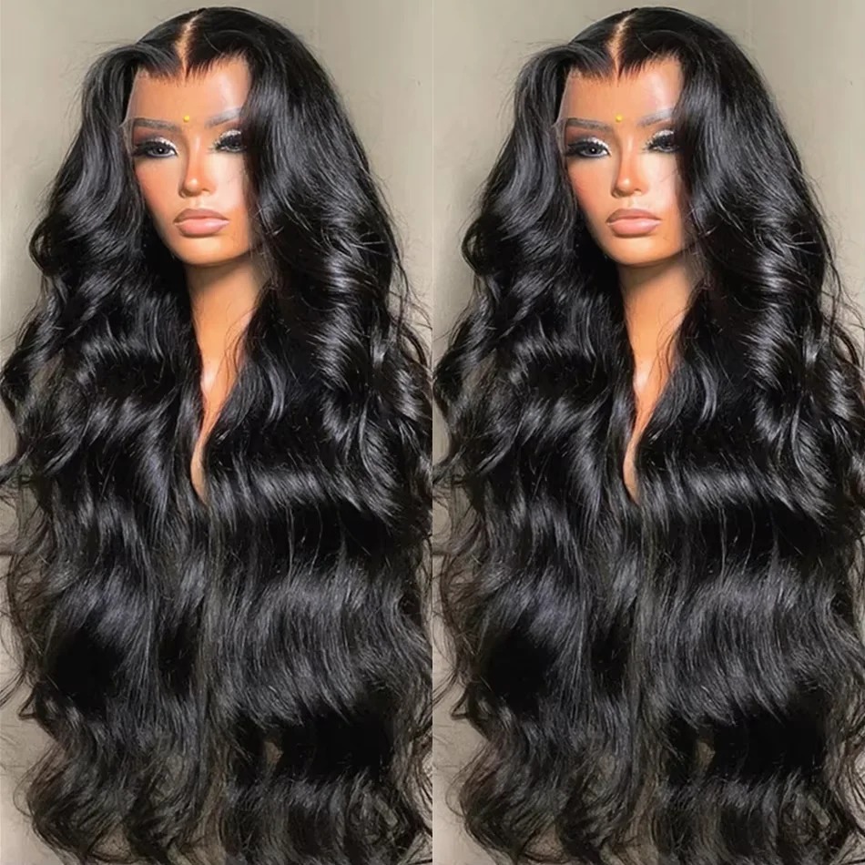 220 Density 13X6 Hd Lace Front Wig Black Body Wave Human Hair Wigs 100% Human Hair Water Wave Pre Plucked 30 Inch Transparent Lace Frontal Wigs Ready 