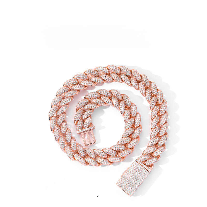 Hip Hop VVS Moissanite 20mm Width Necklace & Bracelet Fine Jewelry Sterling Sier Dia Cuban Link Chain