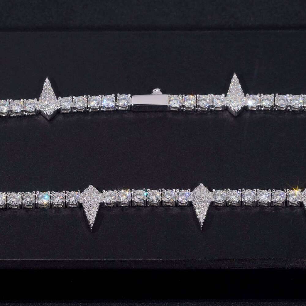 Pass Dia Tester Iced Out Sterling Sier Vvs Moissanite Hip Hop Tennis Bracelet Chain