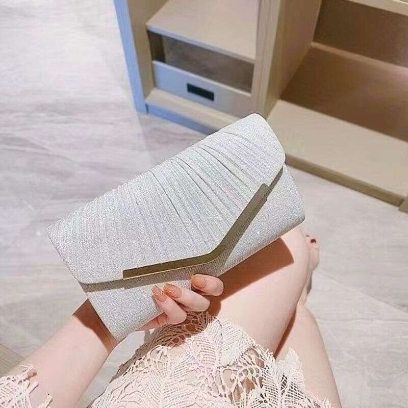 Fashionable Pleated Envelope Elegant Dress, Evening Handbag, Party Gown Bag, Women's Banquet Bag