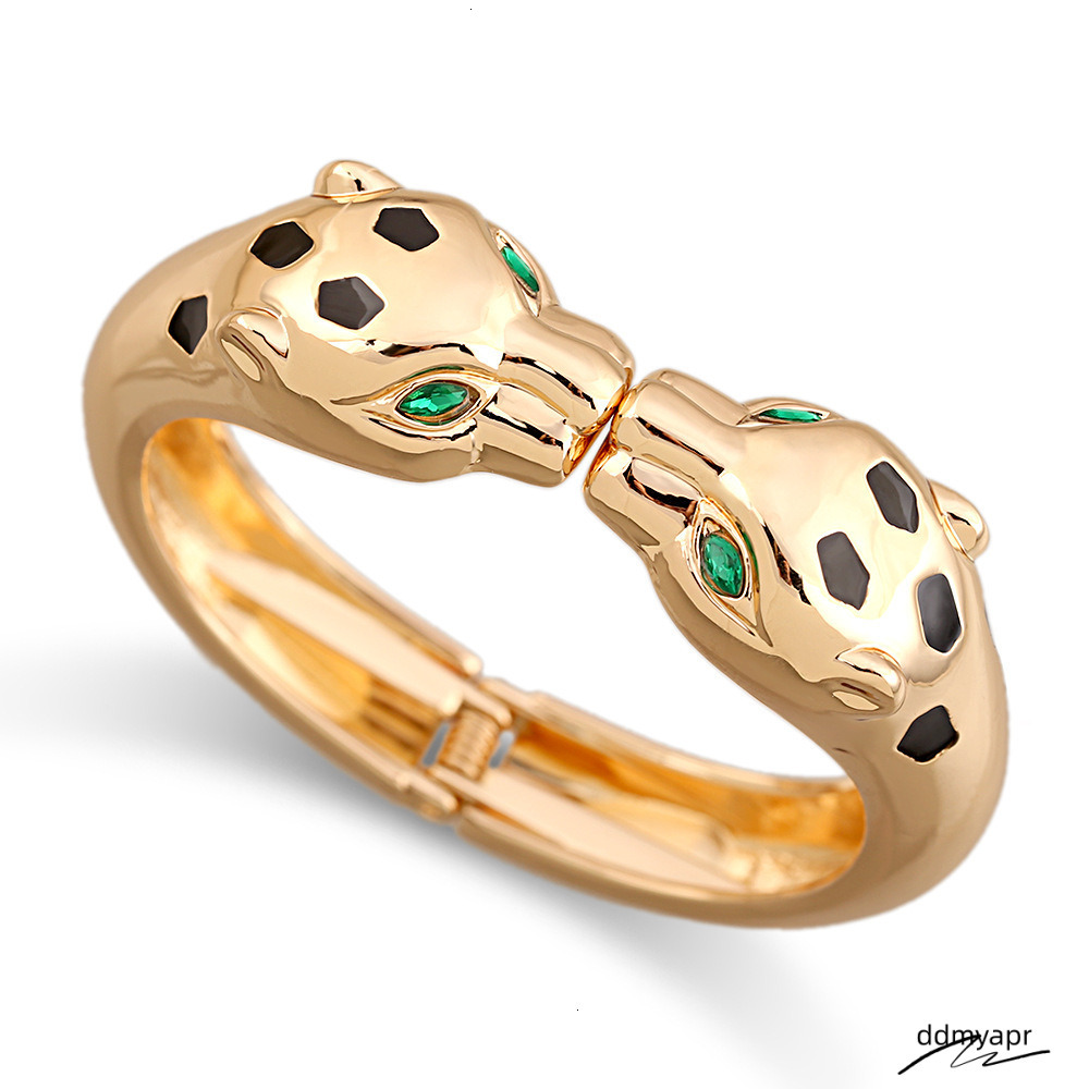 2025 ddmyday New Retro, Fashionable And Individual Leopard Head Oil Drop Alloy Open Designer Jewelry Wedding Ring Bracelet ddmyday ddmyday