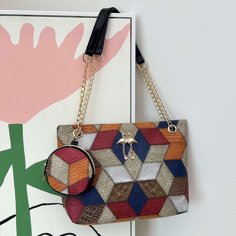 Capacity Mommy 2024 New Women's Two-Piece Set Shoulder Printed Quilted Large Bag