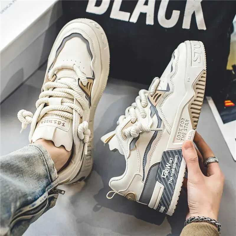 Mens Trendy Skate Shoes Comfy NonSlip Casual LaceUp Sneakers for Mens Outdoor Activities Z250905