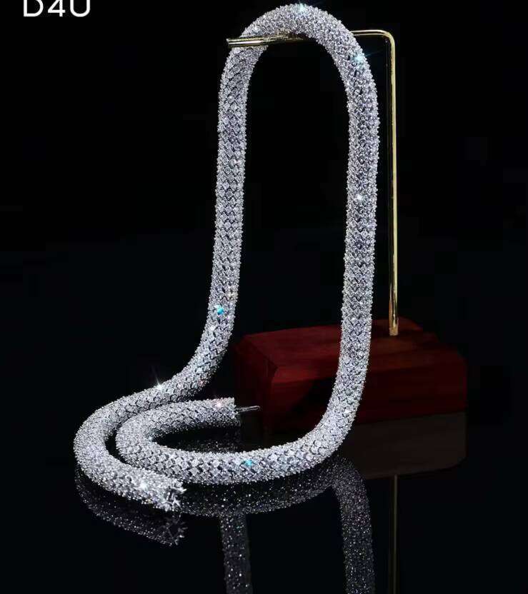 CVD Lab-Grown Dia Men's Cuban Link Chain 9K- Gold Concave Necklace IGI Certified 30% Deposit Custom