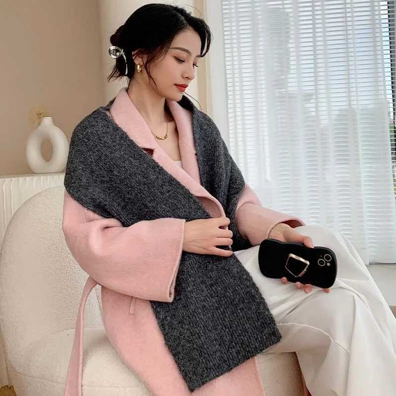 New Fashion Classic Warm Women Scarf Autumn Winter Elegent Imitation Cashmere Knitted Thickened Scarfves Female Thermal MufflerXJ250905