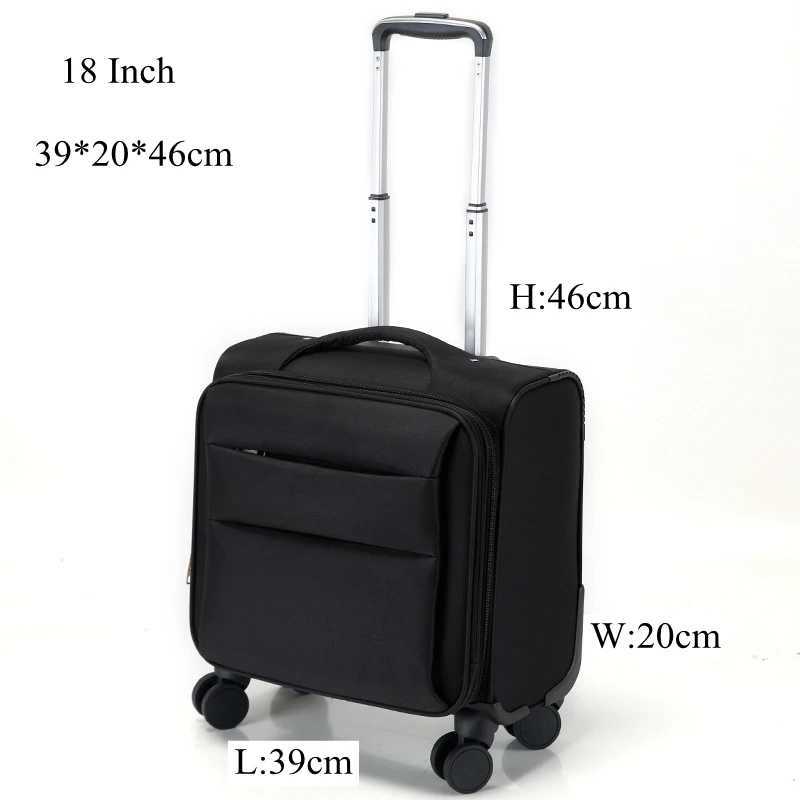 18 Inch Oxford Rolling SuitcaseSpinner suitcase cabin luggage Men baggage travel trolley bags Men Business Travel bags On Wheels Z250905