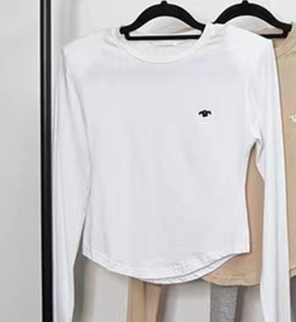 Women new o-neck logo letter embroidery cotton sexy slim tunic designer t-shirts SML