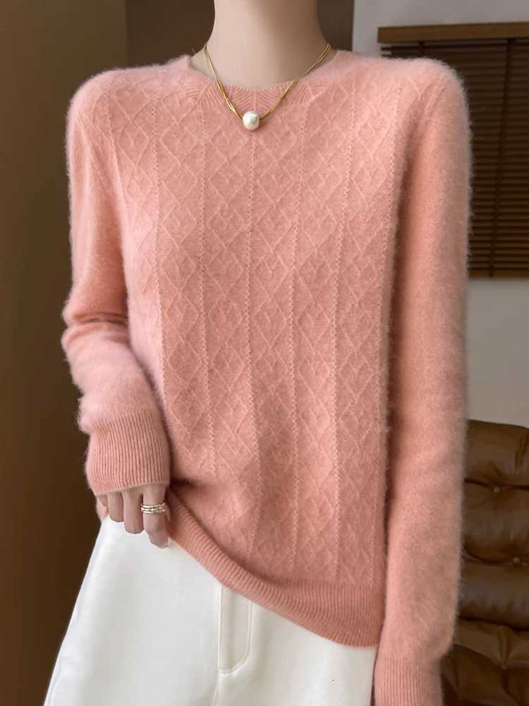 Womens Sweater Oneck 100 Merino Wool Knitwear Cashmere Pullover Autumn Winter Long Sleeve Grace Solid Comfortable Clothes Top Z250905