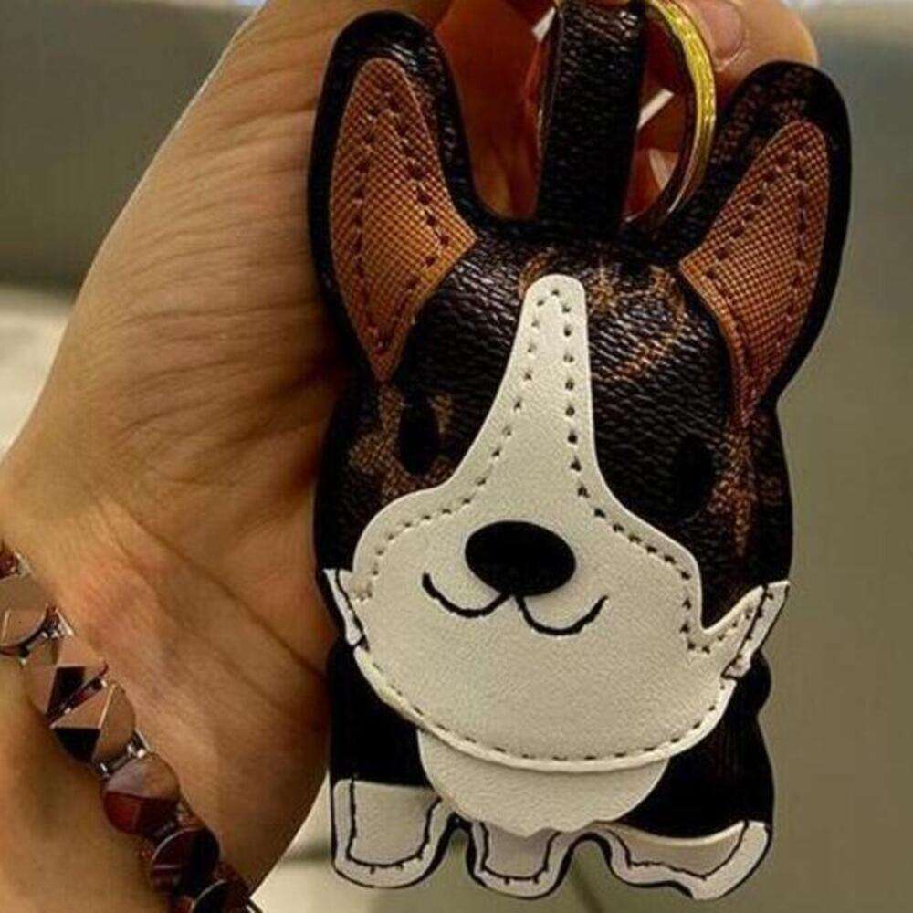 DHpet_wholesale Premium Corgi Leather Charm, Japanese Style, Stainless Steel Keychain, Design, for Bags/Car Keys