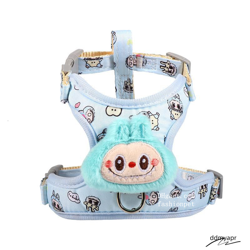 Labubu Dog And Leash Set, Step-In Soft Ddmydec Mesh Puppy Cats Harnesses Vest With Cute Doll Decorations, Breathable Designer Harness For Pomeranian, 