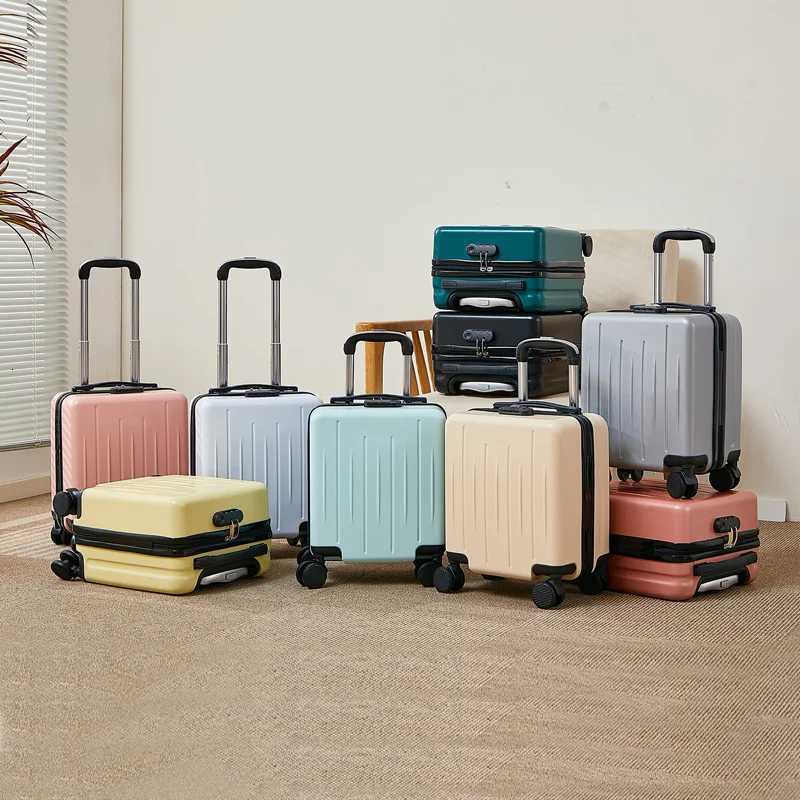 14Inch Luggage Fashion Trolley Suitcase Spinner Wholesale Petite Valise Travel Small Suitcase ABS CarryOn Mini Boarding Case Z250905