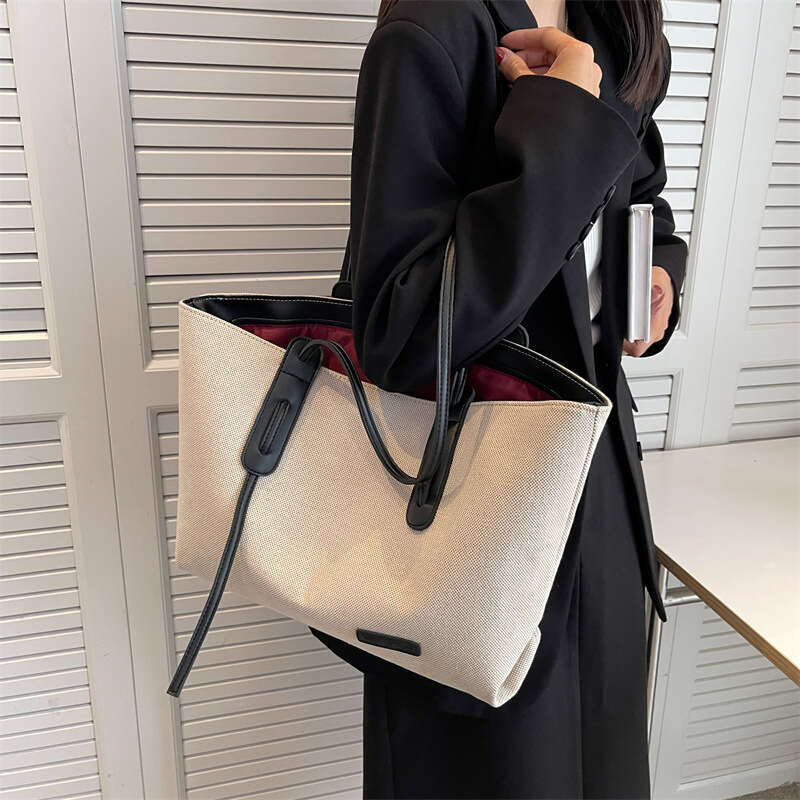 2023 New Casual Large Capacity Women's Versatile Shoulder Canvas Student Class Commuting Tote Bag