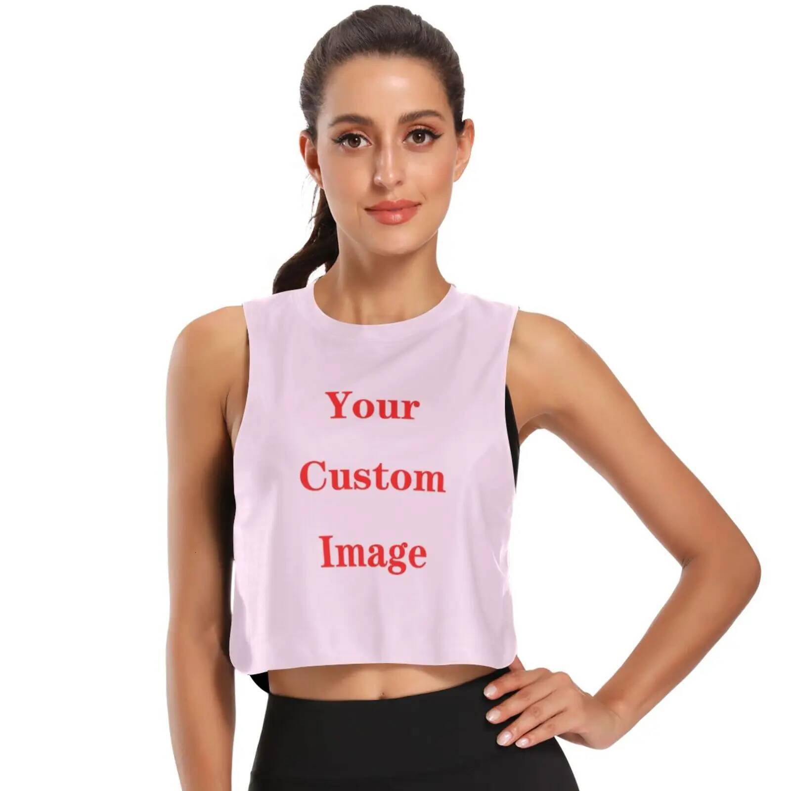 Gym Women's Sports Ice silk Custom images Backless Shirts Sleeveless Yoga Tops Fiess Running Quick Dry Tank Crop Top