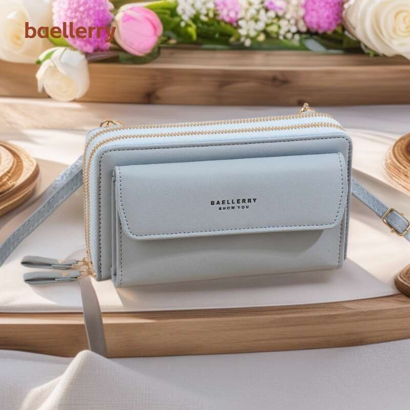 Baellerry Fashion Versatile Double Zipper Large Capacity Women's Shoulder Phone Integrated Crossbody Bag