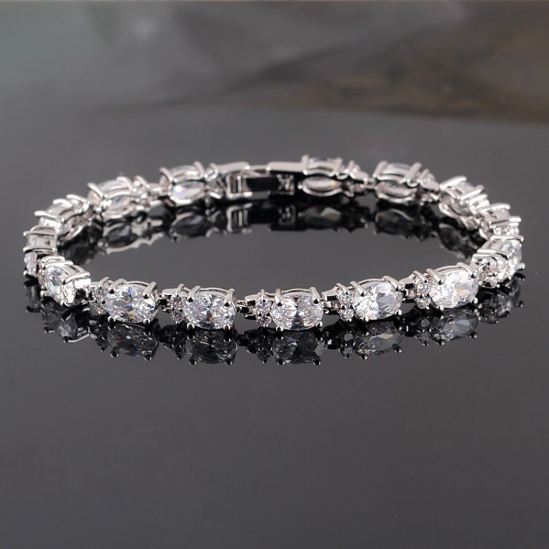 Trendy Youthful Statement Piece: Floral-Inspired Bangle Adorned With Clear Cubic Zirconias