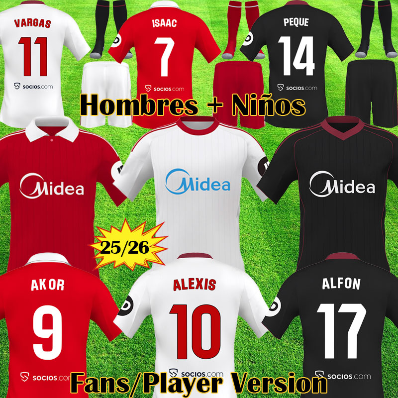 25 26 Sevilla soccer jerseys ALEXIS ISAAC SOW FC EJUKE JUANLU AKOR VARGAS football shirts PEQUE 2025 2026 Men kits Kids Equipment