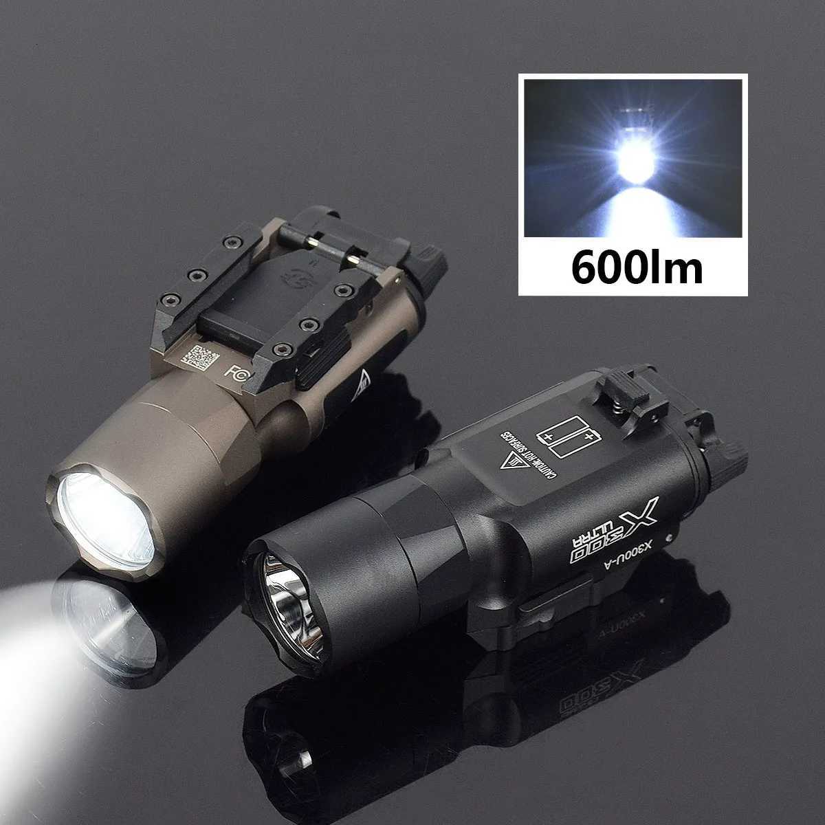 Tactical XC1 X300 LED Flashlight Metal Pistol Gun Mini Scout Torch G17 G19 Airsoft Weapons Light Lanterna 20mm RailXJ250905