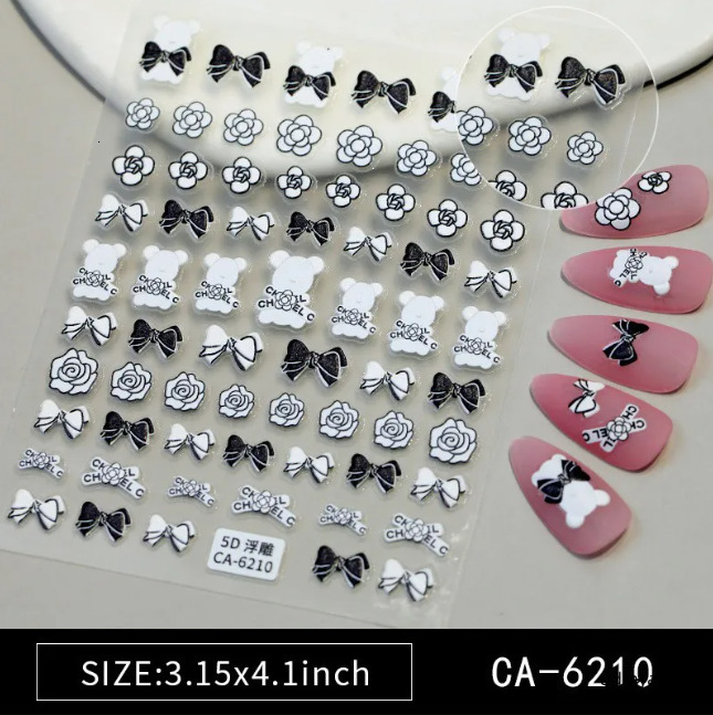 Delicate Bow Art Stickers ddmyday - 5D Relief, Light Design For Elegant Nail Decoration