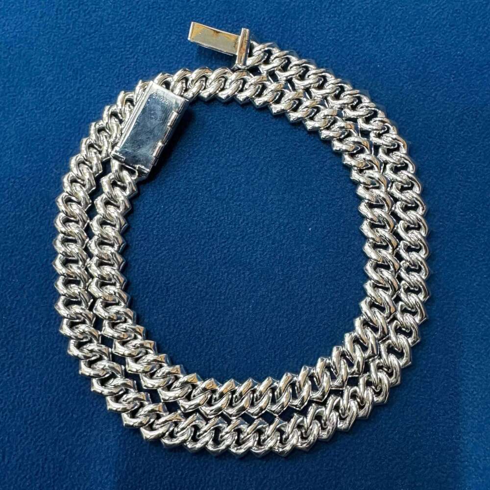Hot Sale Moissanite Dia Sterling Sier 10MM Fully Iced Out Hip Hop Style Cuban jewellery Link Chain Custom Clasp