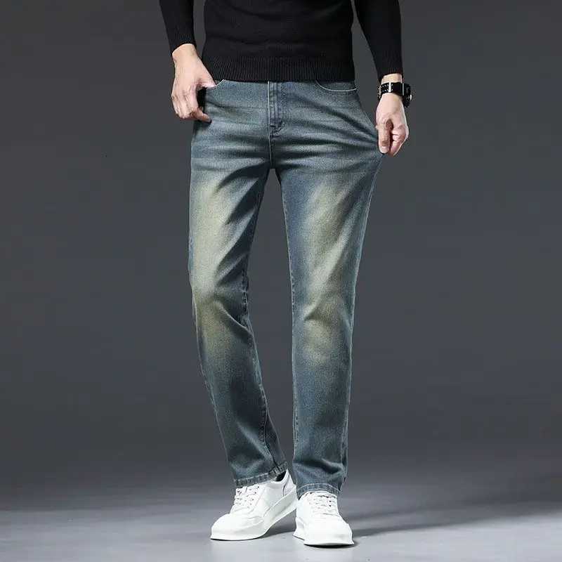 HighEnd Mens Joggers Jeans Elastic Slim Straight Leg Cotton Stretch Denim Spring Autumn New Retro Nostaic Long Pants Causal W250905