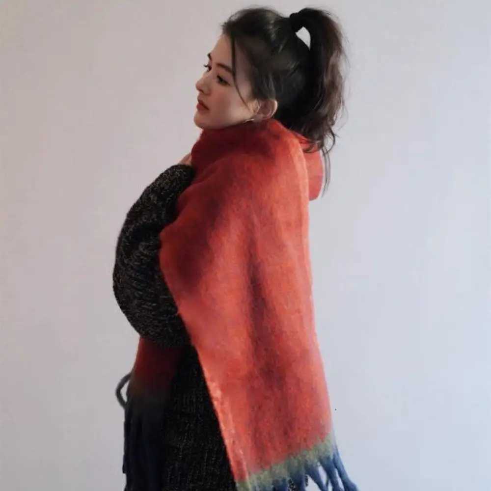 Luxury Imitation Cashmere Scarves Winter Strip Scarf For Women Female Thicken Soft Bufanda Big Tassel Shl Long Poncho EcharpeXJ250905