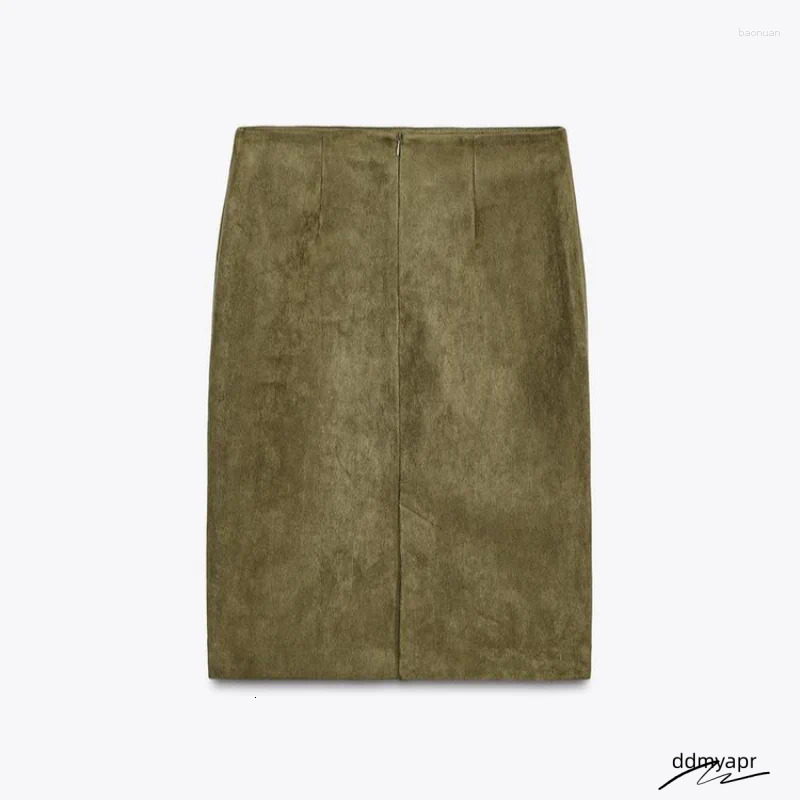 Women's Jackets Brown Green Ddmydec Suede Jacket Women Lapel Zipper Long Sleeve Pockets Bomber Coat 2025 Spring Autumn Lady Loose Motorcycle Ddmy