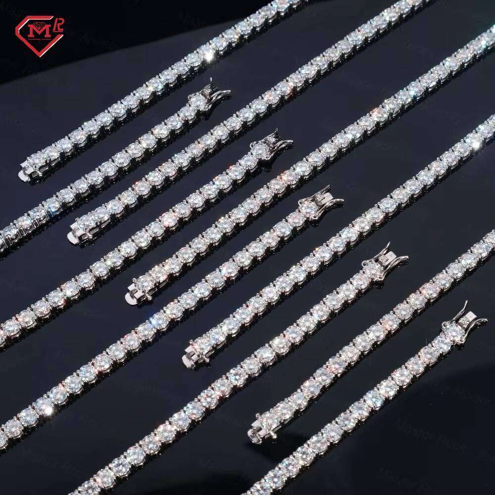 2mm 3mm 4mm 5mm Tennis Necklace Sier VVS Iced Out Hiphop Bling Moissanite Chain