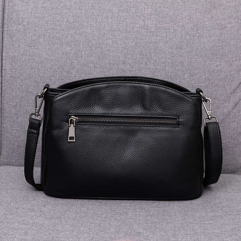 Pure Cowhide Handbag 2025 New Fashion Genuine Women's Simple Elegant Soft Leather Shell Single Shoulder Crossbody Bag